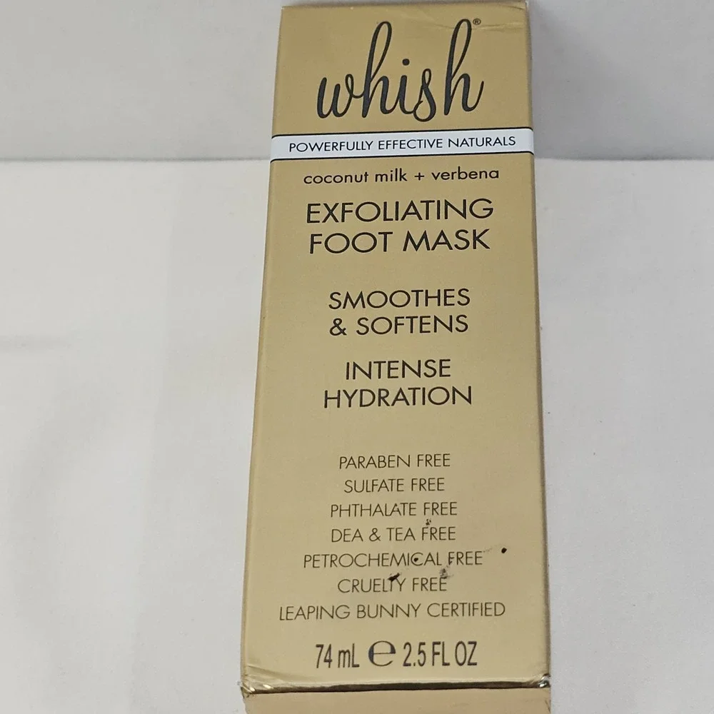 Whish Coconut Milk + Verbena Exfoliating Foot Mask 2.5 fl oz Intense Hydration